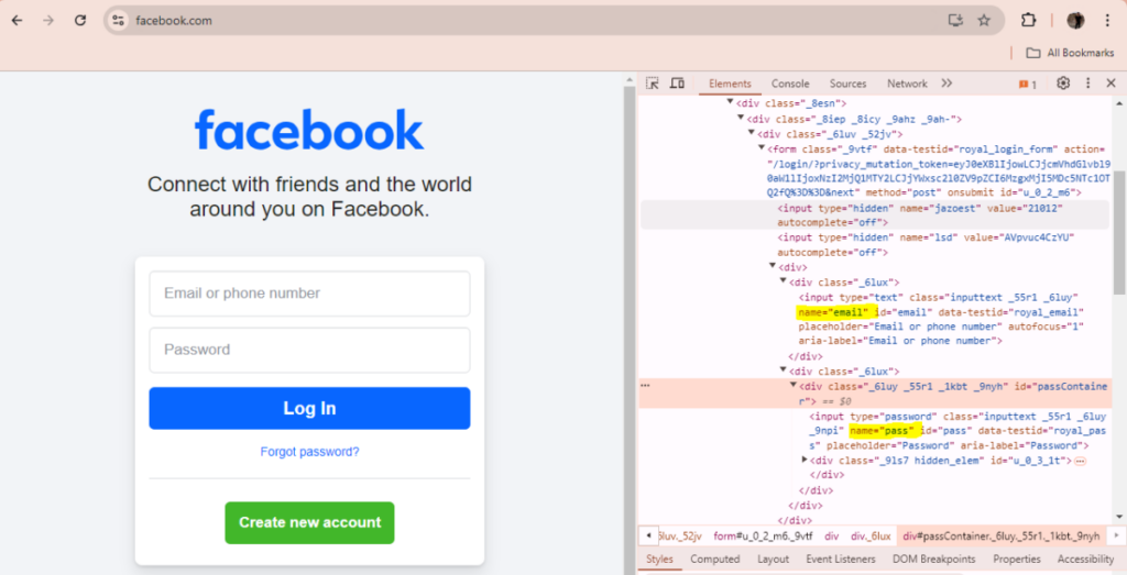 how to log into facebook with python and selenium 