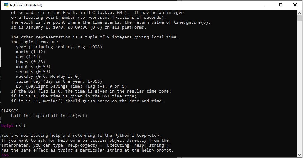 python 3.13 exit command