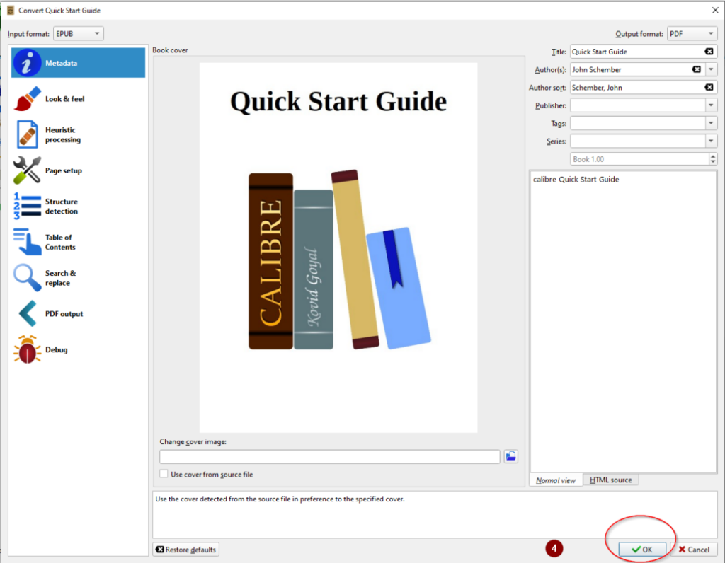 how to convert epub to pdf with Calibre in Windows 10