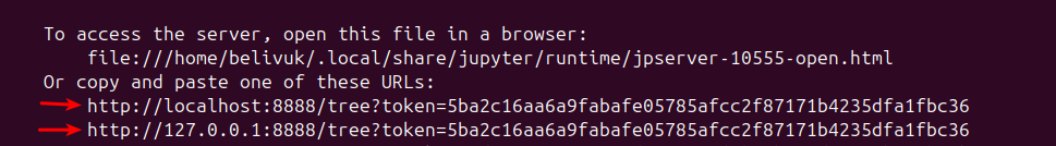 urls of jupyter notebook