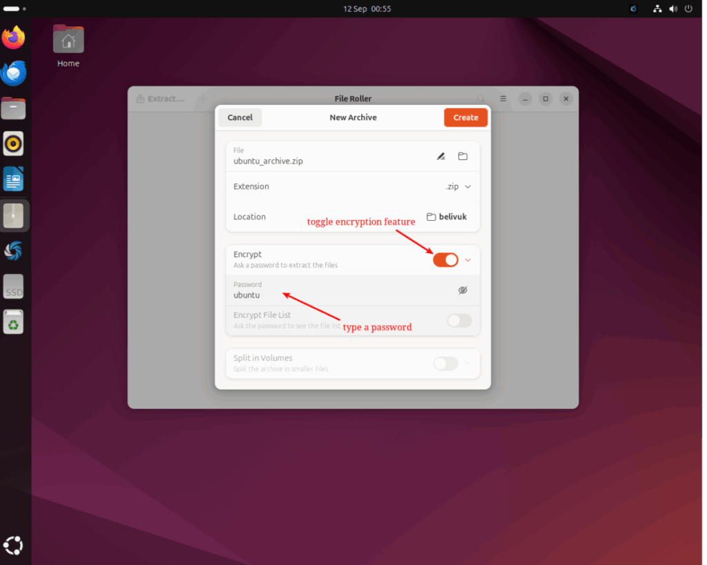 how to create a zip archive on ubuntu