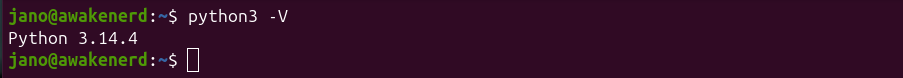 check python version on ubuntu
