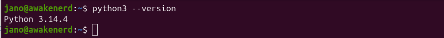 check python version on ubuntu