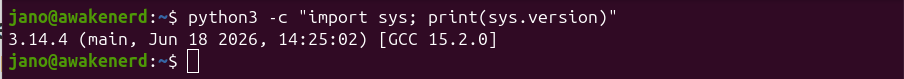check python version on ubuntu